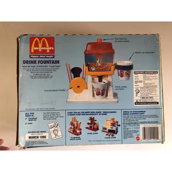 1993 Vintage McDonald's Mattel Lot; Fry, Pie, Nugget, Fountain, Hamburger. - Picture 14 of 15